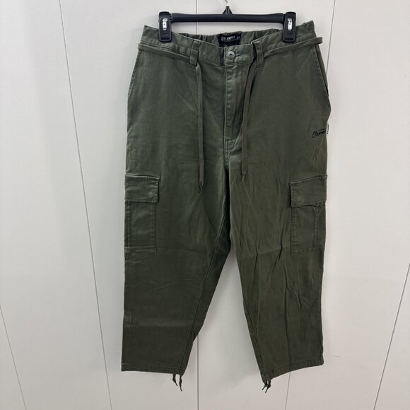 ELEMENT Skateboards Utility Chillin Twill Pants Large Big Fit Drawstring olive - Picture 1 of 14